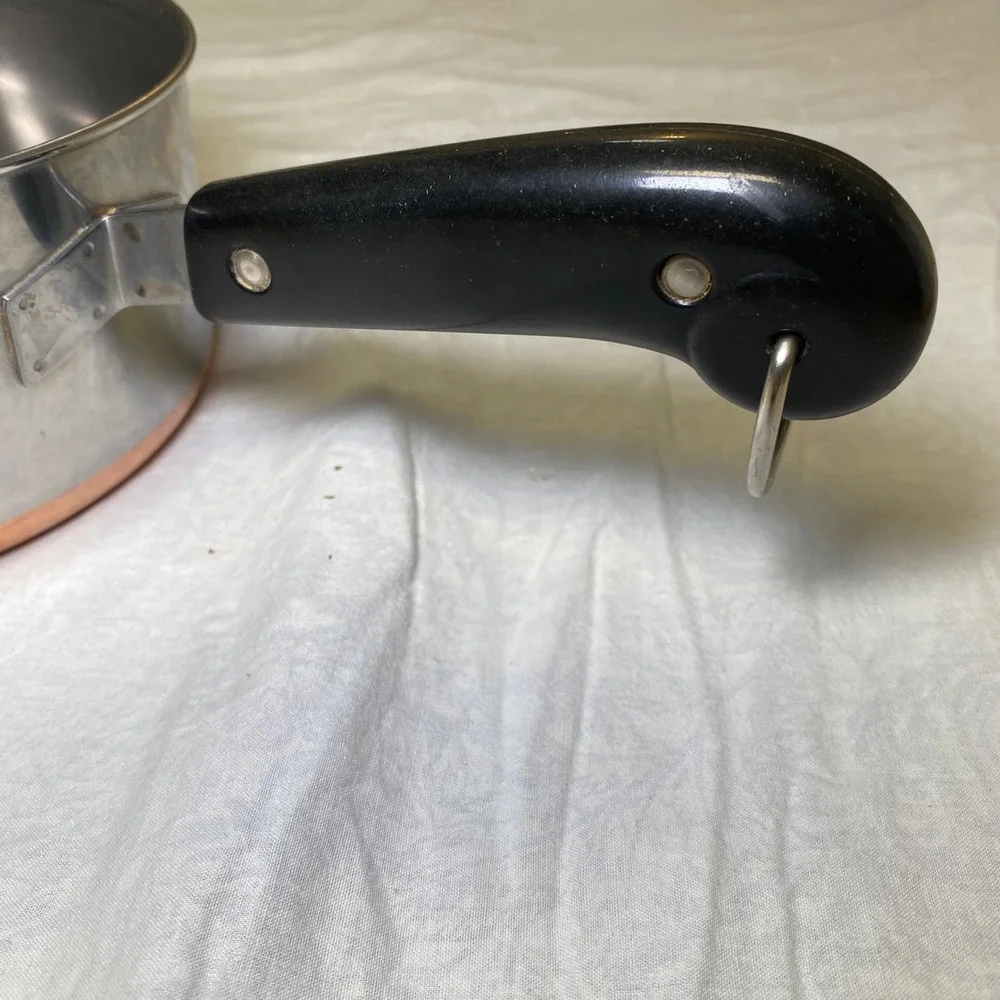 Vintage Revere Ware 2 Qt Saucepan Copper Bottom w/ Lid Clinton IL USA 1801